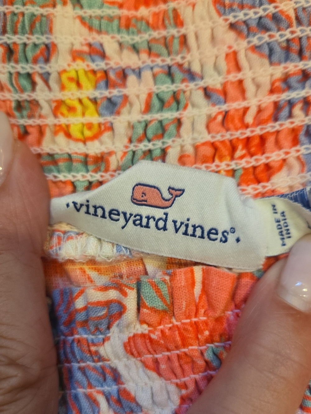 Vineyard Vines Multi-Color Floral Print Off-the-Shoulder Top - Picture 3 of 8